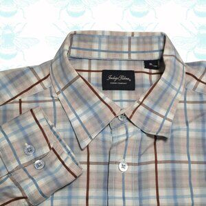 Tommy Bahama Indigo Palms Men's Size - XL Blue Plaid Long Sleeve Button Up